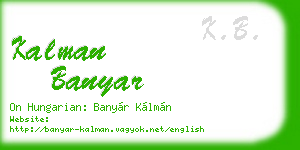 kalman banyar business card