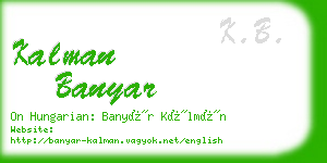 kalman banyar business card